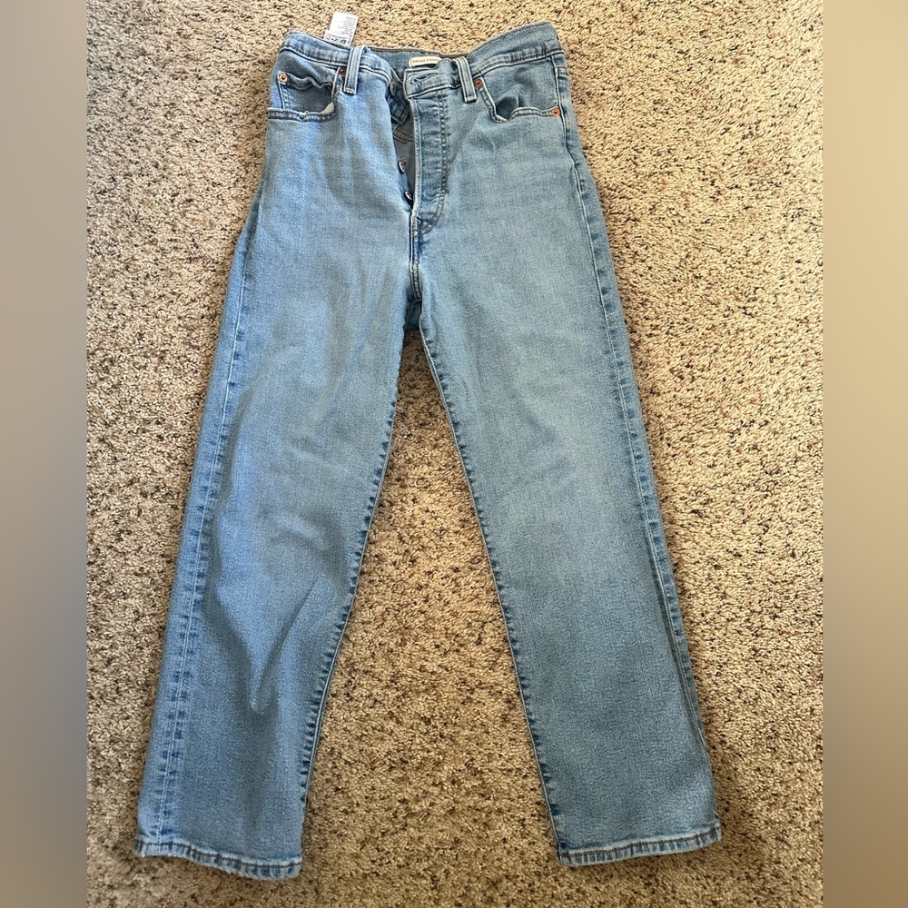 Levi's Blue Ribcage Ankle Cropped Jeans